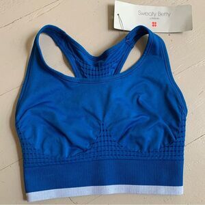 NWT Sweaty Betty women’s Oxford blue seamless stamina workout sport bra size XS